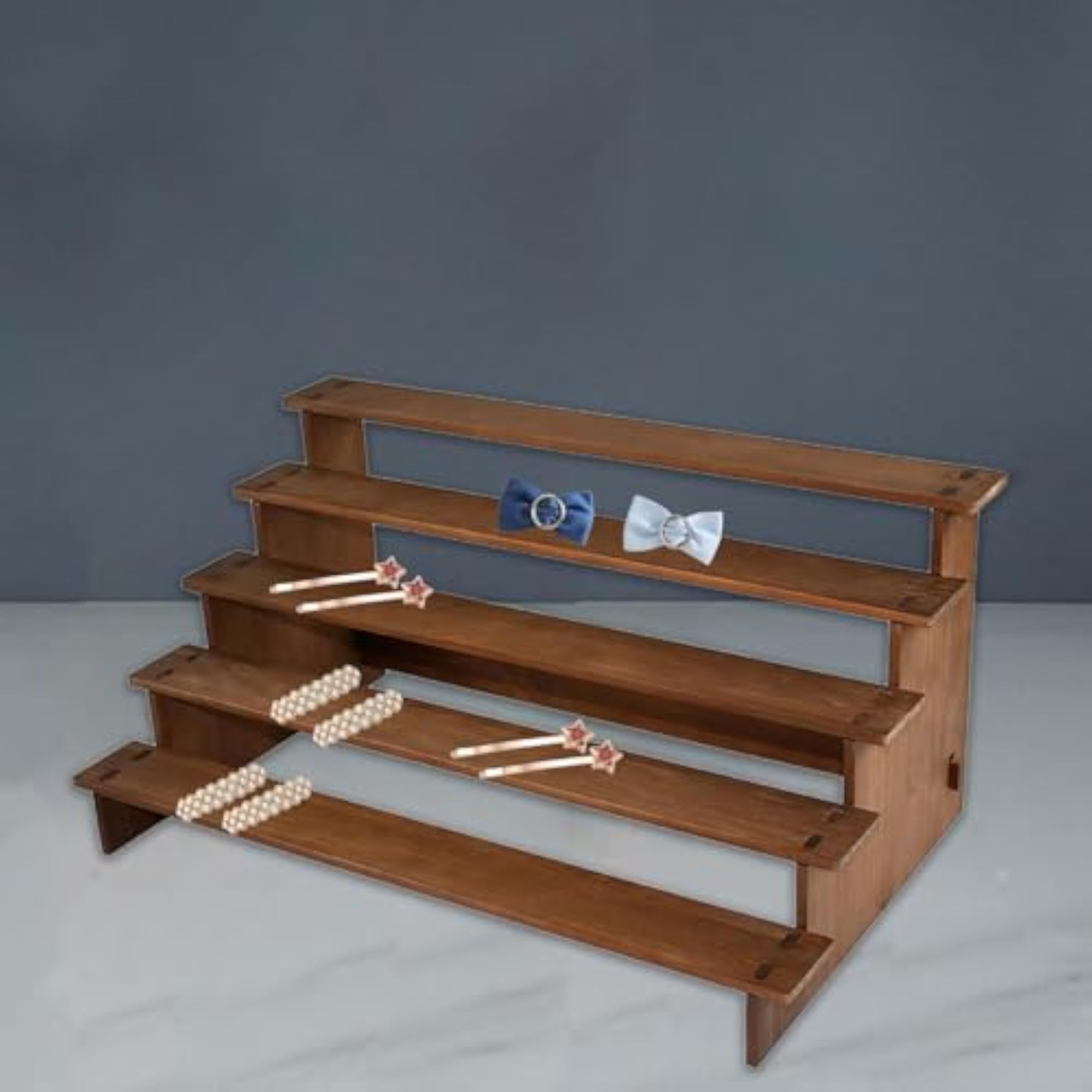Wood Countertop Display Riser Stand, 5 Steps